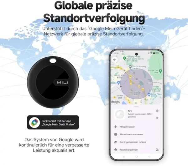 GPS Tracker für Android,Google Autorisiert, Bluetooth-Tracker ,SmartTag Key Finder für Gepäck/Auto/Brieftasche/Fahrrad/Haustiere , Schwarz - Image 2