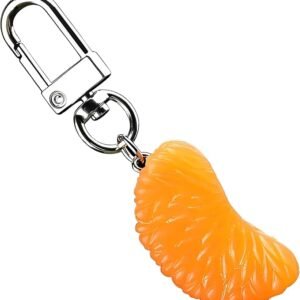 Charmantes Orangenfrucht Schlüsselanhänger - Süßer PVC Lebensmittelanhänger für Taschen & Autos, perfektes Geschenk für Frauen und Mädchen