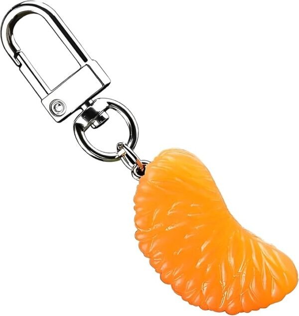 Charmantes Orangenfrucht Schlüsselanhänger - Süßer PVC Lebensmittelanhänger für Taschen & Autos, perfektes Geschenk für Frauen und Mädchen