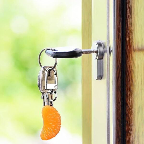 Charmantes Orangenfrucht Schlüsselanhänger - Süßer PVC Lebensmittelanhänger für Taschen & Autos, perfektes Geschenk für Frauen und Mädchen – Bild 3