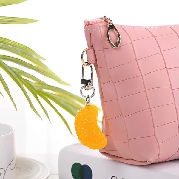 Charmantes Orangenfrucht Schlüsselanhänger - Süßer PVC Lebensmittelanhänger für Taschen & Autos, perfektes Geschenk für Frauen und Mädchen – Bild 4