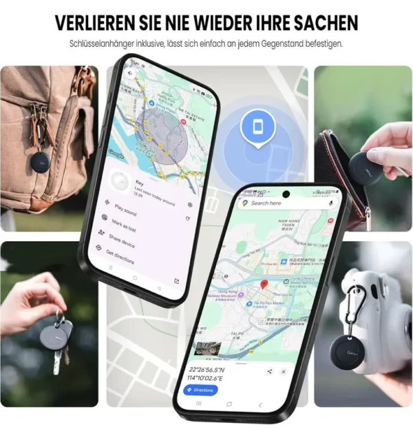 GPS Tracker für Android,Google Autorisiert, Bluetooth-Tracker ,SmartTag Key Finder für Gepäck/Auto/Brieftasche/Fahrrad/Haustiere , Schwarz - Image 6