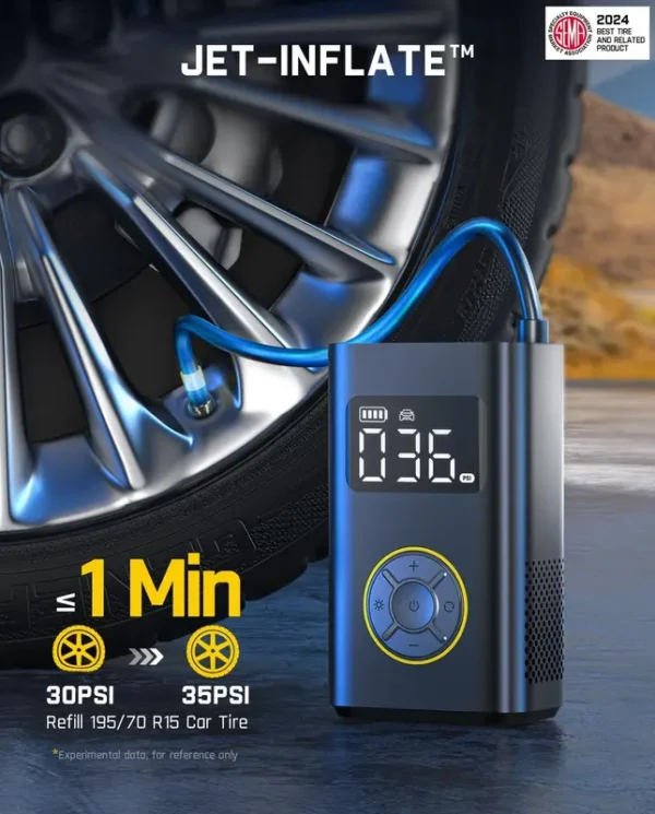 Fanttik-X9 Pro Tragbarer Reifenfüller für Kompaktwagen, 1Min schnelle elektrische Fahrradpumpe mit digitalem Reifendruckmesser, 150PSI Luftkompressor für Elektrofahrrader, Motorräder, Bälle - Image 2