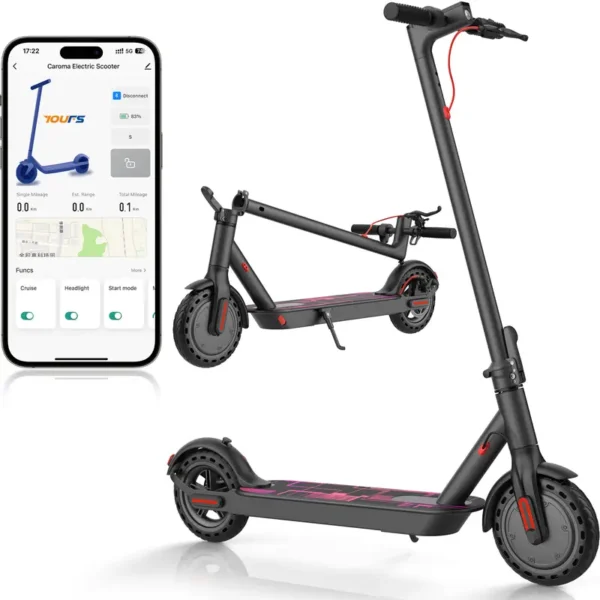 Tragbarer Elektroroller für Erwachsene – 630W Motor, bis zu 16 MPH, 18 Meilen Reichweite, 8,5" Vollgummireifen, klappbar, LCD-Display, App-Steuerung, Dual-Scheibenbremsen - Image 3