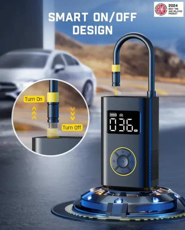 Fanttik-X9 Pro Tragbarer Reifenfüller für Kompaktwagen, 1Min schnelle elektrische Fahrradpumpe mit digitalem Reifendruckmesser, 150PSI Luftkompressor für Elektrofahrrader, Motorräder, Bälle - Image 6