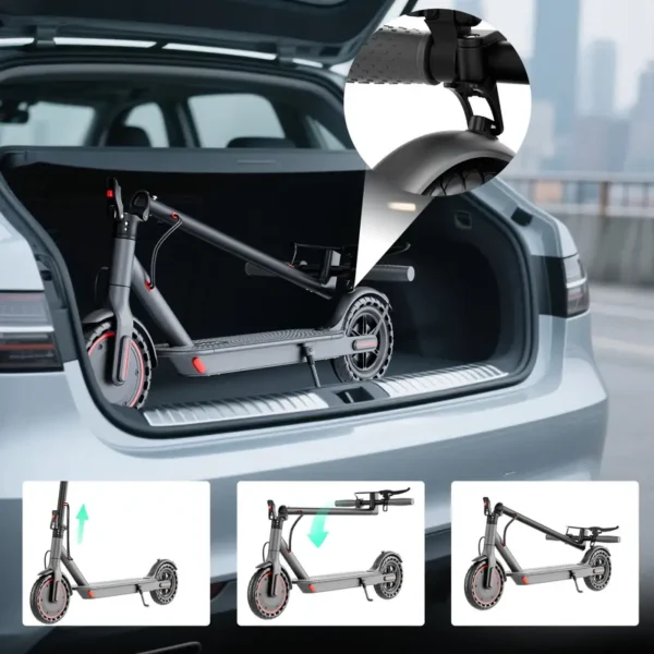 Tragbarer Elektroroller für Erwachsene – 630W Motor, bis zu 16 MPH, 18 Meilen Reichweite, 8,5" Vollgummireifen, klappbar, LCD-Display, App-Steuerung, Dual-Scheibenbremsen - Image 6