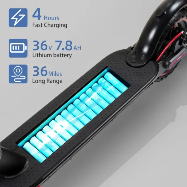 Tragbarer Elektroroller für Erwachsene – 630W Motor, bis zu 16 MPH, 18 Meilen Reichweite, 8,5" Vollgummireifen, klappbar, LCD-Display, App-Steuerung, Dual-Scheibenbremsen - Image 7