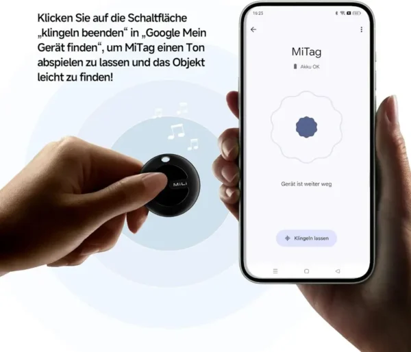 GPS Tracker für Android,Google Autorisiert, Bluetooth-Tracker ,SmartTag Key Finder für Gepäck/Auto/Brieftasche/Fahrrad/Haustiere , Schwarz - Image 3